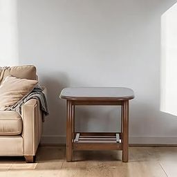 Royaloak Serian Wooden Side Table | Solid Wood | Glossy Finish | Malaysian Collection | Slatted Base | Compact Size | Bedside Table-picture-29