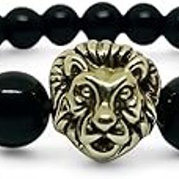 Beads Bracelets for Men | Fashion Black Bracelet | Sretchable Mens Bracelets With Lion Charm For Boys| Hand Accessories for Man | Birthday Anniversary Gift for Husband, Brother, Friends-image-39