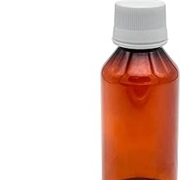 Likla Empty bottles 100ml for oils, serums, or perfumes Amber tone Syrup Bottles Amber with White Seal Caps (Pharmacy Bottle, Liquid Medicine, Durable Plastic Bottle) (5)-picture-37