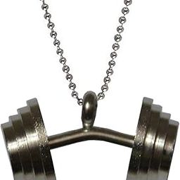 Weightlifting Fitness Bodybuilding Sports Dumbbell (Barbell) Locket with Chain Sterling Silver Stainless Steel Pendant for Men and Women-12