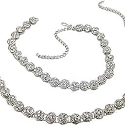 Elegant One String American Diamond Silver Plated Anklet for Women & Girls-image-11