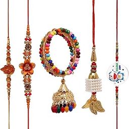 Rakhi Set of 5 for Brother Bhabhi and Kids, Kada Rakhi, Kids Rakhi, Flower Rakhi, Ganesha Rakhi, Lumba Rakhi for Rakshabandhan-image-15