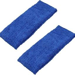 KTM Healthcare® Terrycloth Stretchy Elastic Tennis Runner Yoga Head Band 15.5cm Long 2 Pcs Blue-image-20