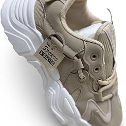 N P Style Women's Sports S-Racing White Chunky Trainers, Platform Sneakers with Mesh Detail, Casual Athletic Fashion Shoes-image-80