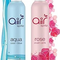 Air Spritz Air Freshener Room Spray Combo of 2 (60ml each) | Rose and Aqua Fragrances | Room Freshener for Home, Hotel Rooms, Toilet & Office Use | Concentrated Long-Lasting Fragrance-image-83