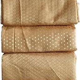 Golden Color Silk Unstitched Pack of 5 Blouse Piece for Woman- 1Mtr-picture-39