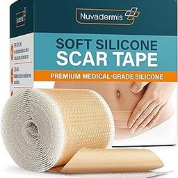 NUVADERMIS Silicone Scar Tape for Surgical Scars - 60" x 1.5" Roll - Extra Long Scar Sheets for C-Section, Tummy Tuck, Keloid, and Surgical Scars - Reusable Medical Grade Silicone Scar Tape-image-9