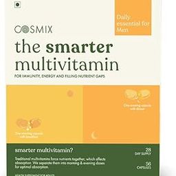 Cosmix The Smarter Multivitamin Tablet for Men | AM-PM Doses for Better Absorption | Immunity, Energy & Daily Nutrition | Clean, Vegan, No Artificial Additives-image-25