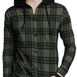 Slim Fit Checkered Hooded Neck Shirt for Mens & Boys-image-91