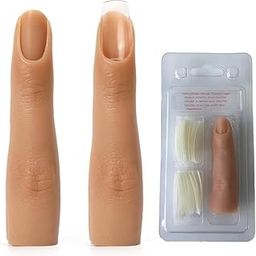 Rubyface Silicone Practice Fingers for Acrylic Nails, Soft Nail Training Model Practice Finger, Flexible Nail Mannequin Finger for DIY Nails Practice, Including 20pcs Tips-image-20