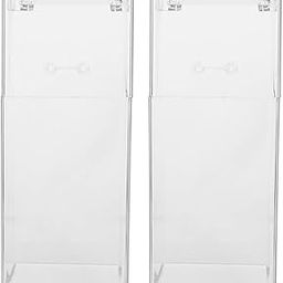 Alipis 2pcs Transparent Disposable Gloves Dispenser Box with Lid Desktop Mask Holder for Organized Storage Laboratory and Home Visibility for Masks and Gloves-image-5