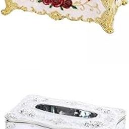 HEAVENGLOW 2X Ornate Elegant Tissue Box Cover Square Paper Office Case Car Holder Decor-image-11