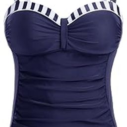Women's Underwire Tankini Top Only Tummy Control Swimsuit Top Push Up Bathing Suit Top No Bottom-image-35