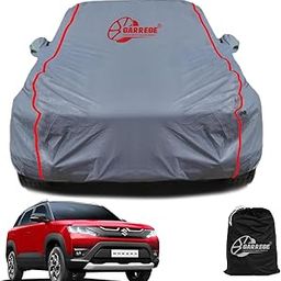 GARREGE Brezza Car Cover Waterproof 2023 2024 Models With Free Bag And All Weather For Car Cover,100% Waterproof Outdoor Car Covers Rain Snow Uv Dust Protection. Custom Fit, Grey-26