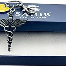 Doctor Symbol Patti with Yellow Heart Smiley & Black Hook Metal Keychain Keyring ideal for Doctors Men Women-50