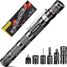 POXIMO EDC Multitool 5-In-1 Tactical Survival Gear with Flashlight, Lighter(No Fuel), Glass Breaker, Cutter, Compass, Pocket Camping Multi-Tool Gadget, Cool Birthday Gift for Men Dad Husband-image-59