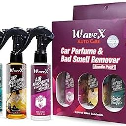 Wavex Car Air Freshener and Bad Smell Remover Bundle Pack- 1500+ Sprays- 3x100ml Car Fresheners Long Lasting - Refresh Your Car's Ambiance-image-6