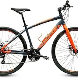 Montra Downtown 7X3 Geared with Disc 700CX35C Grey with Neon Orange 43.17 Inches, Boys , Hybrid Bike , Geared cycle-image-1