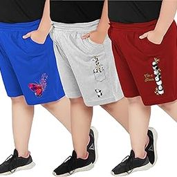 Womens Plus Size Shorts with Graphic Print ? Pack of 3 | Cotton, Regular Fit with Pockets | XL, 2XL, 3XL, 4XL, 5XL | Comfortable for Curvy Women | Yoga, Gym, Nightwear & Casual Wear-image-70