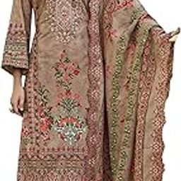 Women's Unstitched Pakistani Digital Print Embroidered Salwar Suit Pure Cotton Dress Materials with Cotton Embroidered Cutwork Dupatta-image-43