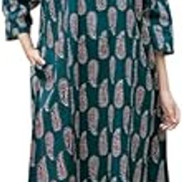 Cotton Nighty for Women — Embroidered & Printed Stylish Night Gown, Comfortable Sleepwear Long Nightwear, Maxi-image-57