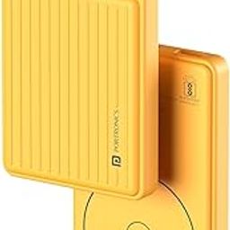 Portronics Luxcell Wireless Mini 10k 10000mAh 15W Magnetic Wireless Fast Charging Nano Power Bank with 22.5 Wired Output Compatible with iPhone 12 & Above & Other QI Enabled Devices(Yellow)-7
