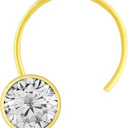 Round Cup 14karat Yellow Gold Nose Pin | Wire Taar String Stud Diamond Piercing Nose Stud | For Women and Girls-image-37