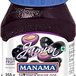 Manama No Added Sugar Jamun Jam, 350gm, No Artificial Color, No Artificial Flavour, More Fruit, Pack of 1-image-1