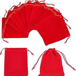 Birdbrid 6x8 Inch Red Drawstring Velvet Gift Bags Velvet Pouches for Jewelry Packaging, Tarot Rune Bag, Candy Bags, Favor Bags (16 red)-image-17
