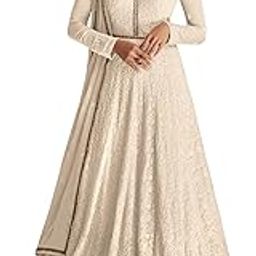 Georgette and Santoon Embroidered Anarkali Gown for Women-picture-36