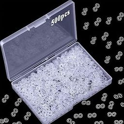 PATPAT® Rubber Bracelet Connector Hooks 500Pcs S Connector Clips Clear Rubber Bracelet Connector Hooks for Loom Band Bracelet Making, DIY Rubber Bracelet Making, Crafting-image-31