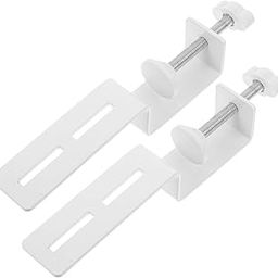 OKUMEYR 2pcs Heavy Duty c Clamp Desk Mount for Monitor Metal Painted Finish Secure and Stable Base Stand for Workstation Compatible with Various Desktop Styles White-image-77