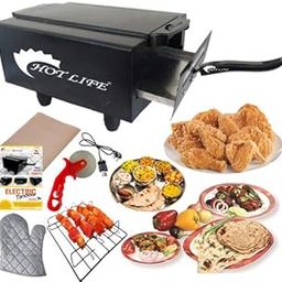 HOTLIFE "16 Inches" Heavy Weight Electric Tandoor with Pizza Cutter,Recipe Book,Nonstick Sheet,Grill,4 Skewers,Glove-13