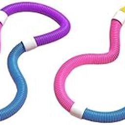 UJEAVETTE Weighted Fitness Hoop PVC Foldable Abdomen Fitness Circles for Men Women Gym Pink Purple Blue-image-99