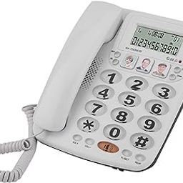 KIMISS Corded Landline Telephone, 2‑line Corded Phone with Speakerphone Speed Dial Corded Phone with Caller ID for Home Office Big Button Phone-1
