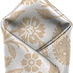 White and Beige Floral Printed Italian Pocket Square for Men and Boys, for traditional Indian Wear like Bandhgala and Modi Jacket-image-5