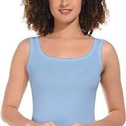 Solid Square Neck Sleeveless Casual Ribbed Regular Cotton Tank Top for Women | Tops for Women | Tops for Jeans for Women | Korean Tops for Women-image-92
