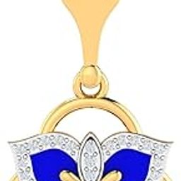 18KT Yellow Gold Treble Enamel Pendant for Women-image-66