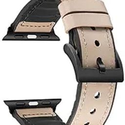 AMIRITE ABS056 Silicone Faux Leather Belt Loop Watch Straps / Bands Compatible With Apple iWatch For Men Women Unisex, Replacement Strap 49mm 45mm 44mm 42mm For iWatch Series Ultra/8/7/6/5/4/3/2/1/SE/SE2【 👉 Only Strap for Apple iWatch ⌚ Watch NOT Included 】-25