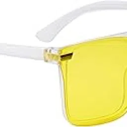 peter jones Square Medium Yellow Lenses Transparent Frame Unisex Sunglasses (T8006Y)-picture-22