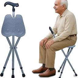Simon’s WalkSit Walking Stick with Seat | Ideal for Elderly to Rest After Long Standing or Walking | Lightweight, Height Adjustable | Broad Seat | 136 Kg Weight Capacity-image-43
