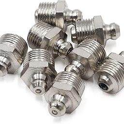 Unifizz 8pcs Nickel Plated Straight M12 x 1 Grease Nipple Fitting for Motorbike Car-image-1