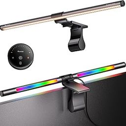 Quntis RGB Pro+ Monitor Light Bar with Remote, 15 Modes Gaming Backlight, 4 Colors & Brightness Dimmable Fronlight, 20" Ra95 Eye-Care Monitor Lamp-27