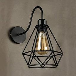 VRCT Vintage Wall Lamp Industrial Black Diamond Metal Cage Retro Living Room Wall Ceiling Lamp-25