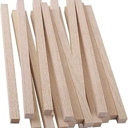 Fiddlys 20 Pieces Wood Art Craft Wooden Sticks Pieces Dowels Pole Rods Sweet Trees Wood Stick (20cm x 1cm(Thickness)-18