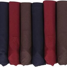 Men's Casual Style Cotton Dark Handkerchief With Brand Logo (Pack Of 6), Assorted, 45 cm X 45 cm-image-34
