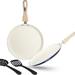 Cookaid Velora Series Non Stick Ceramic Dosa Tawa 4 Pcs Cookware Set (25 cm + 28 Cm) with 2 Pcs Nylon Tool| Aluminium Body | Ceramic Non Stick Coating | ISI Certified | RV Blue-18