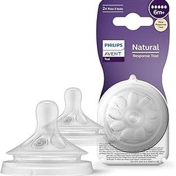 AVENT Philips Natural Response Bottle Teat Scy 965/02 - For Babies 6M+, Bpa-Free, Twin Pack-0
