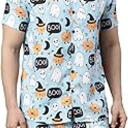 Men's 100% Rayon Cotton Digital Printed Casual Homewear Set Floral Night Suit-image-99