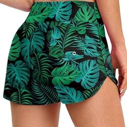 Women's Swim Board Shorts with Pockets High Waisted Tummy Control Swimsuit Bathing Shorts for Women with Liner-image-25